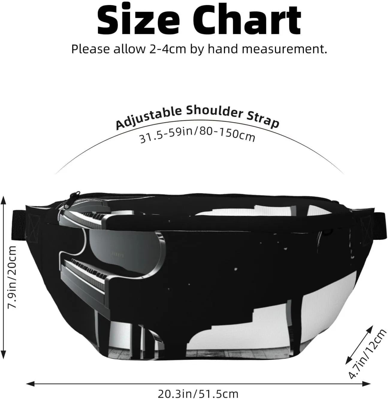 Fanny Pack for Men Women Piano Belt Bag with Adjustable Strap Fashion Waist Bag Waist Pack for Travel