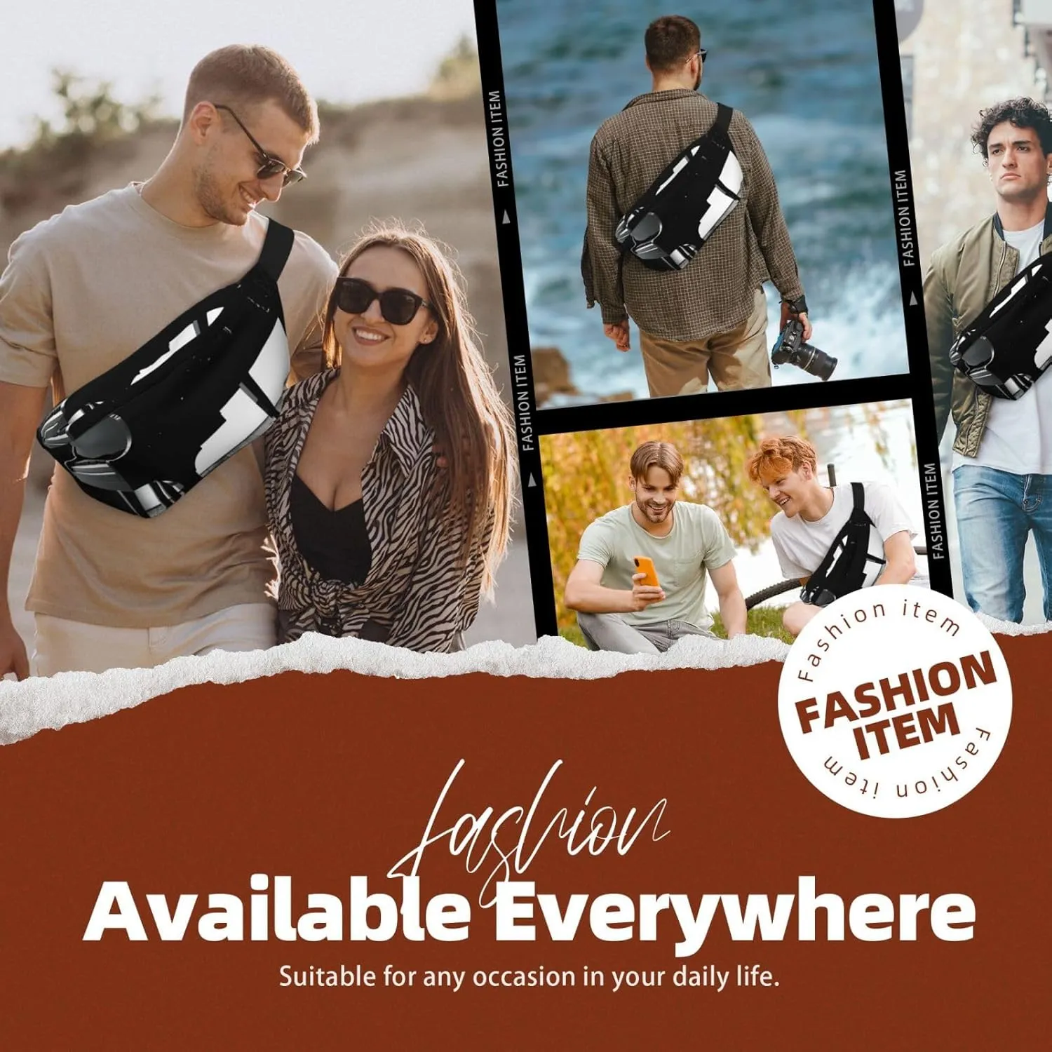 Fanny Pack for Men Women Piano Belt Bag with Adjustable Strap Fashion Waist Bag Waist Pack for Travel