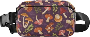 Fanny Pack for Women Men Mushroom Autumn Wild Forest Belt Waist Pack Bum Bag Wallets for Running Cycling Hiking Travel Workout with Adjustable Strap