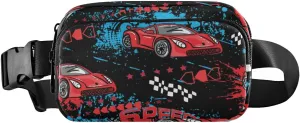 Fanny Pack for Women Men Red Race Car Belt Waist Pack Bum Bag Wallets for Running Cycling Hiking Travel Workout with Adjustable Strap