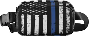 Fanny Packs for Women Men Blue Line Us Flag Belt Bag Waist Pouch Packs Crossbody Bag Running Hiking Fanny Pack Gifts for Girls Boys