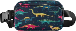 Fanny Packs for Women Men Colorful Dino Cute Dinosaurs Belt Bag Waist Pouch Packs Crossbody Bag Running Hiking Fanny Pack Gifts for Girls Boys
