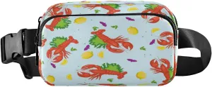 Fanny Packs for Women Men Lobsters Lemons Belt Bag Waist Pouch Packs Crossbody Bag Running Hiking Fanny Pack Gifts for Girls Boys