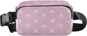 Fanny Packs for Women Men Pink Ballet Dancers Belt Bag Waist Pouch Packs Crossbody Bag Running Hiking Fanny Pack Gifts for Girls Boys
