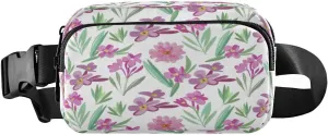 Fanny Packs for Women Men Pink Oleander Flowers Belt Bag Waist Pouch Packs Crossbody Bags Running Hiking Fanny Pack for Girls Boys Big Kids