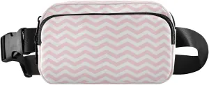Fanny Packs for Women Men Pink Serrated Wave Lines Belt Bag Waist Pouch Packs Crossbody Bag Running Hiking Fanny Pack Gifts for Girls Boys