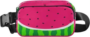 Fanny Packs for Women Men Pink Watermelon Black Seeds Belt Bag Waist Pouch Packs Crossbody Bags Running Hiking Fanny Pack for Girls Boys