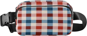 Fanny Packs for Women Men Red Beige Blue Plaid Belt Bag Waist Pouch Packs Crossbody Bag Running Hiking Fanny Pack Gifts for Girls Boys