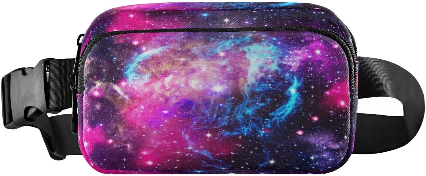 Fanny Packs for Women Men Space Galaxy Belt Bag Waist Pouch Packs Planets Universe Crossbody Bag Running Hiking Fanny Pack Gifts for Girls Boys