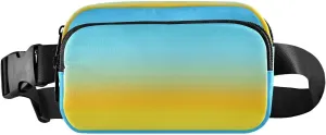 Fanny Packs for Women Men Turquoise Cyan Yellow Belt Bag Waist Pouch Packs Crossbody Bag Running Hiking Fanny Pack Gifts for Girls Boys