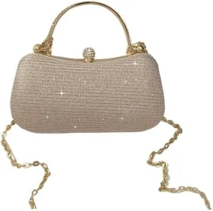 Fashion Gold Diamond Evening Bags Luxury Handbag Elegent Chain Women Shoulder Crossbody Bag Wedding Party Clutch Bags Pouch Bags (Color : Gold)