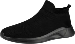 Fashion Spring and Summer Men Sports Shoes Flat Bottom Lightweight Slip On Fly Woven Mesh Mens Sneaker Socks No Show