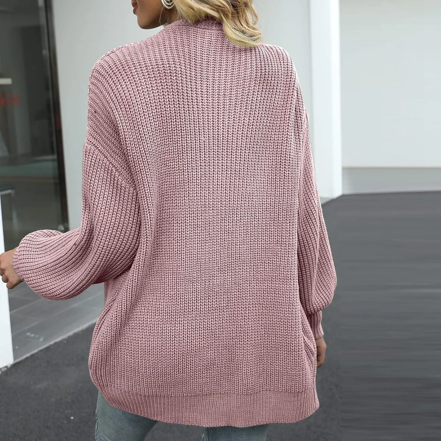 Febecool Jackets For Women Knitwear Solid Color Cardigan Flannel Jacket Raincoat Windproof Trench Coats