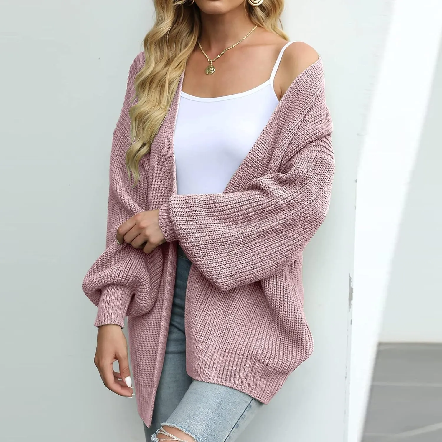 Febecool Jackets For Women Knitwear Solid Color Cardigan Flannel Jacket Raincoat Windproof Trench Coats