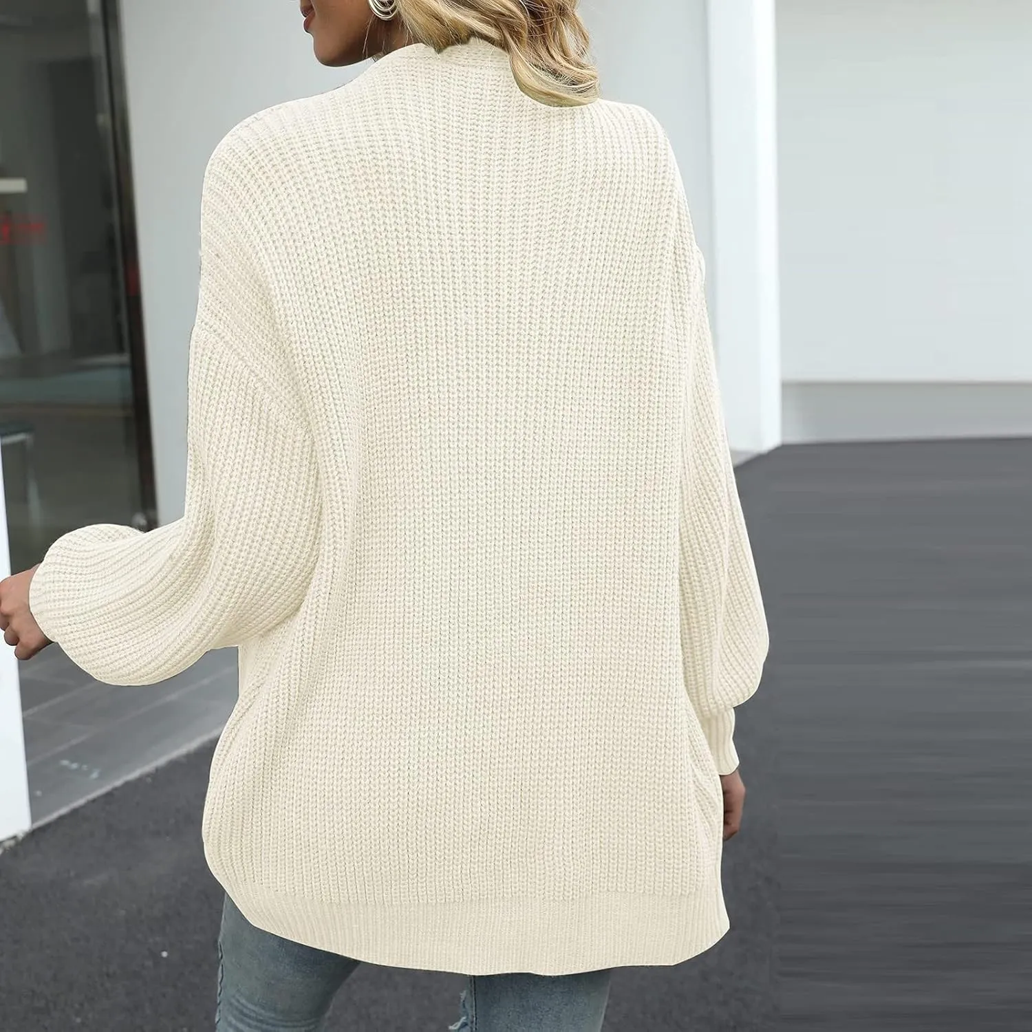 Febecool Jackets For Women Knitwear Solid Color Cardigan Flannel Jacket Raincoat Windproof Trench Coats