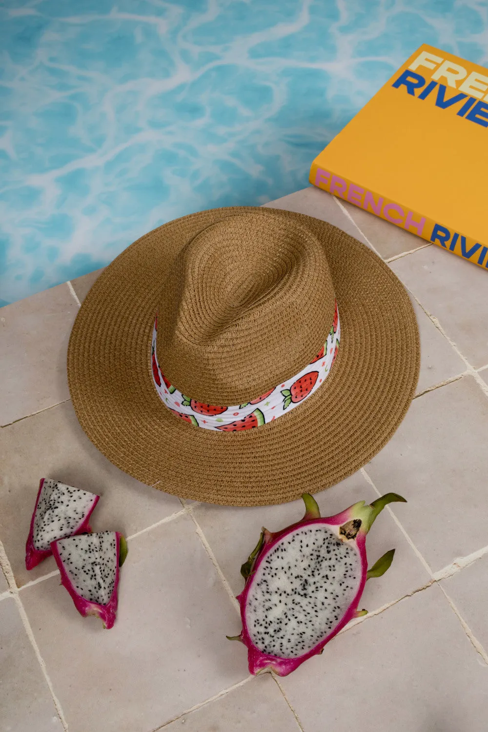 Fedora Sun Hat - Saint Tropez - Strawberries   Watermelon