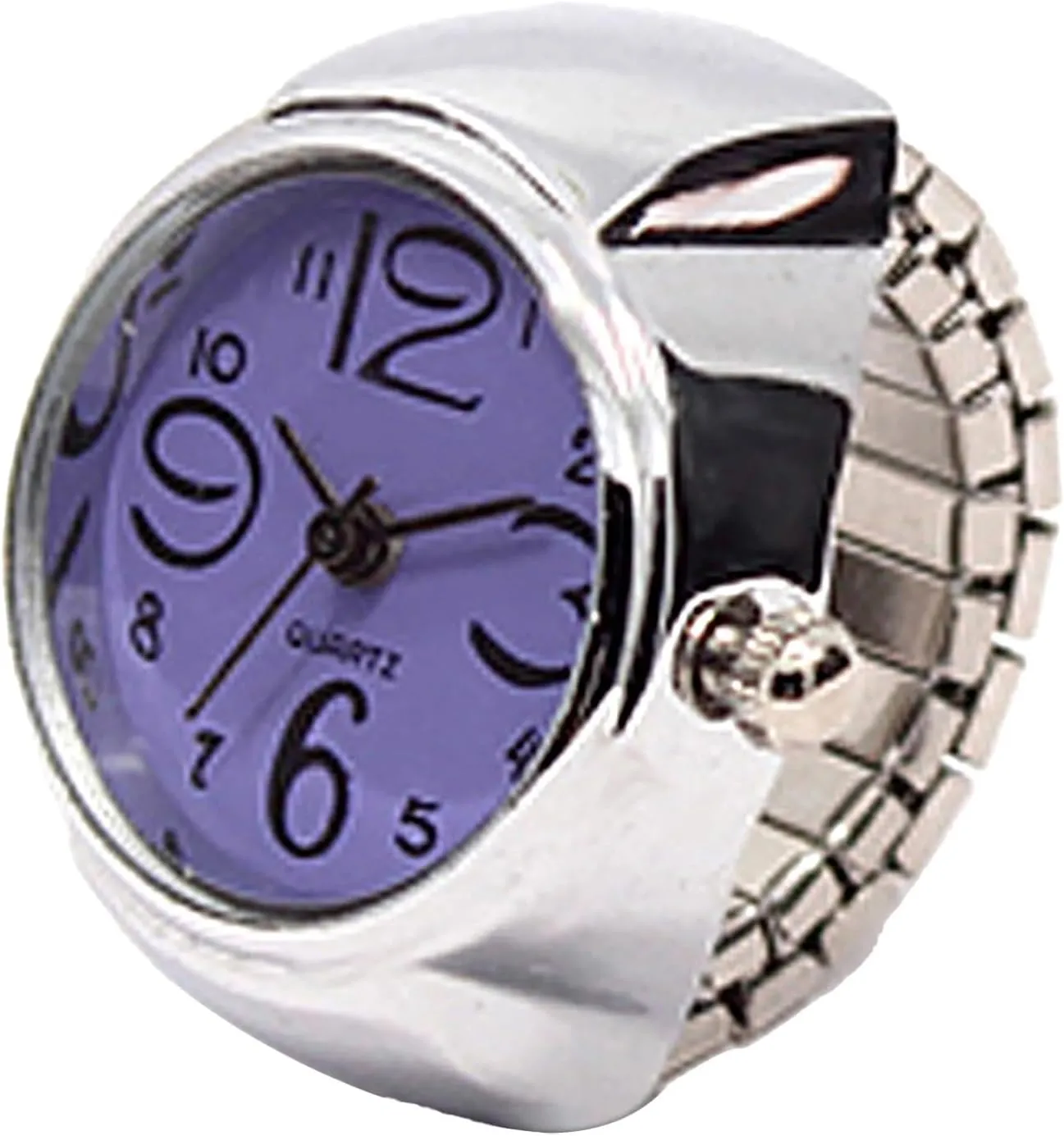 Finger Watch Rings for Women Men, Creative Elastic Round Quartz Finger Ring Watches for Mothers Day Teachers Day, Adjustable Clock Ring Graduation Gifts for Her Him