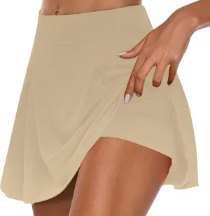 Firzero Women Summer Skirt Ruffle High Waist Workout Skirt Lightweight Running Tennis Skirt Athletic Short Yoga Skirt