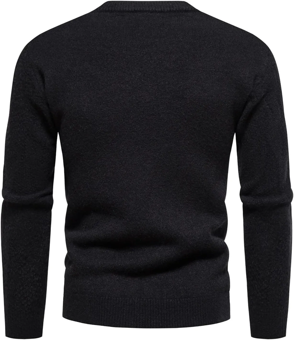 Flannel Coat Men Mens Winter Fashion Casual Knitted Wool Round Neck Solid Color Coat Covers Garment Bag