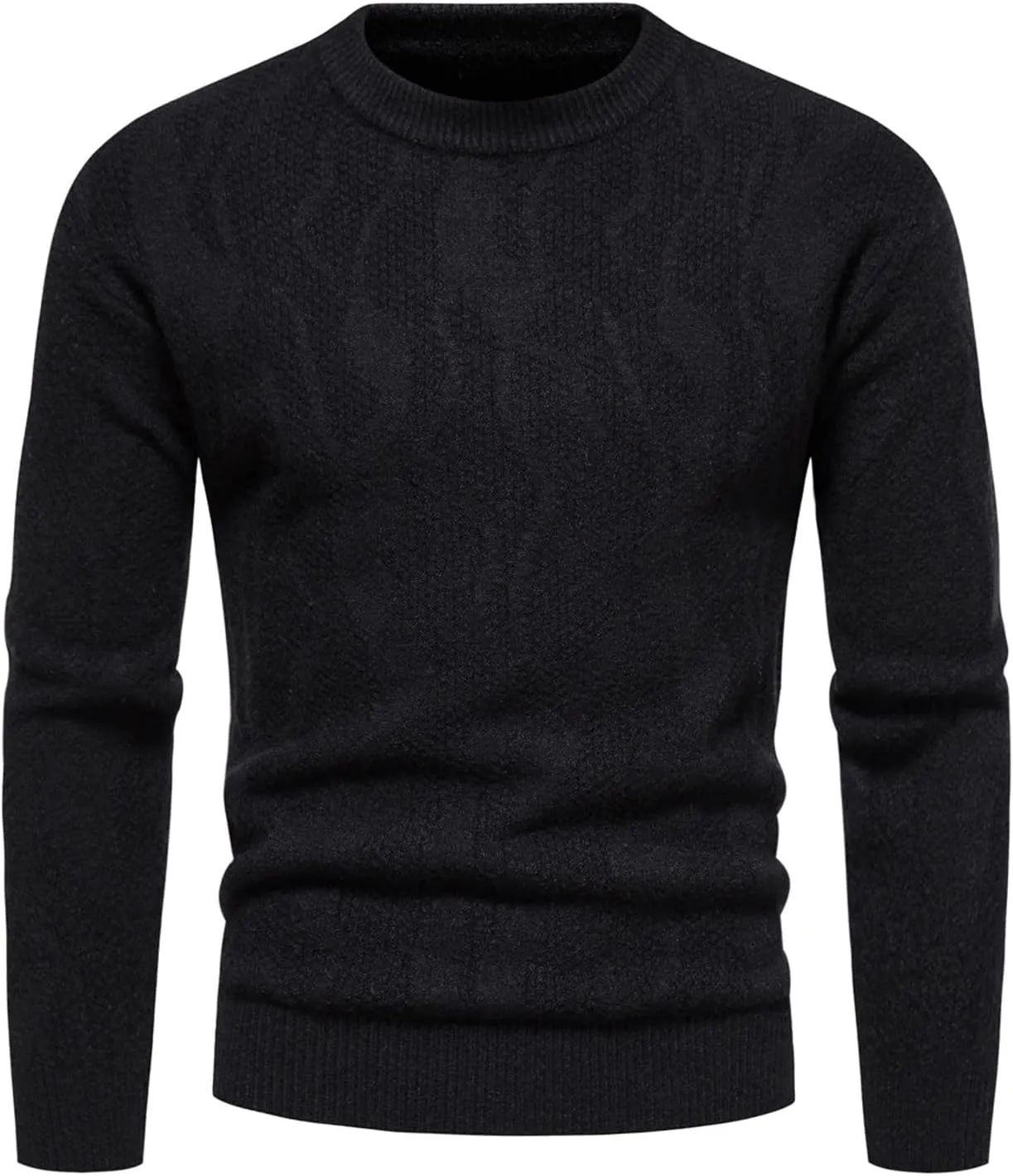 Flannel Coat Men Mens Winter Fashion Casual Knitted Wool Round Neck Solid Color Coat Covers Garment Bag