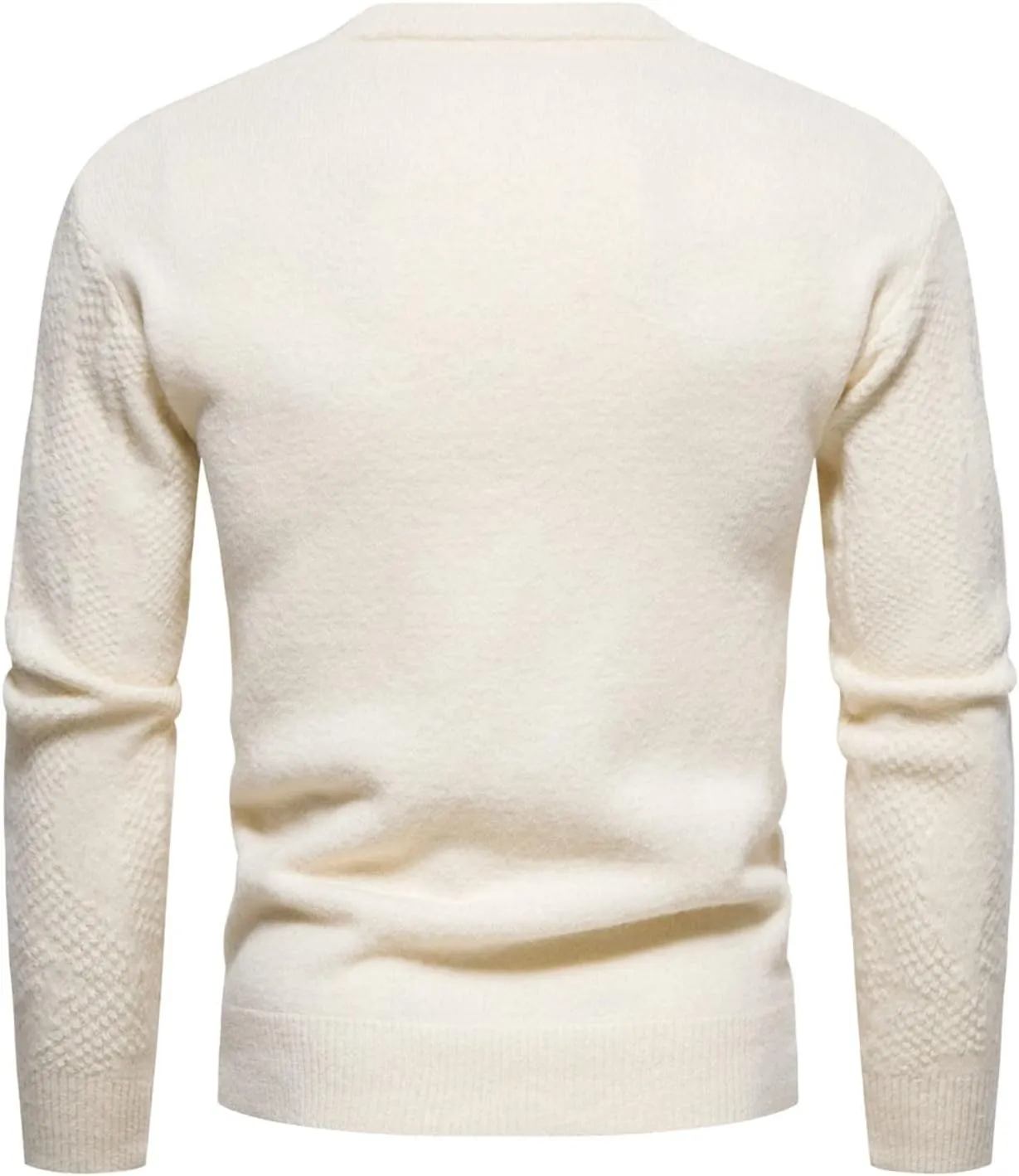 Flannel Coat Men Mens Winter Fashion Casual Knitted Wool Round Neck Solid Color Coat Covers Garment Bag
