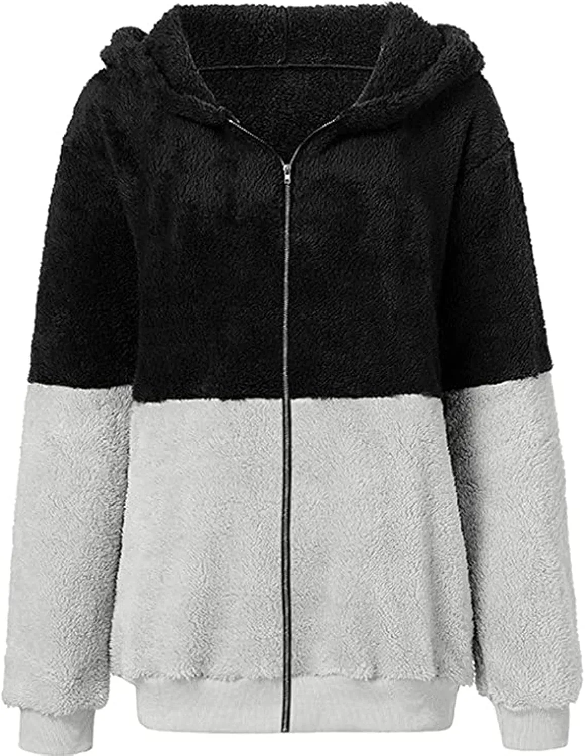 Fleece Hoodies for Girls Trendy Long Sleeve Sherpa Hooded Jacket Comfy Zip Up Winter Coat Warm Outfits for Teen Girls