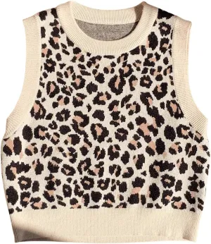 Floerns Girls Heart Print Sleeveless Sweater Vest V Neck Knitwear Tank Top