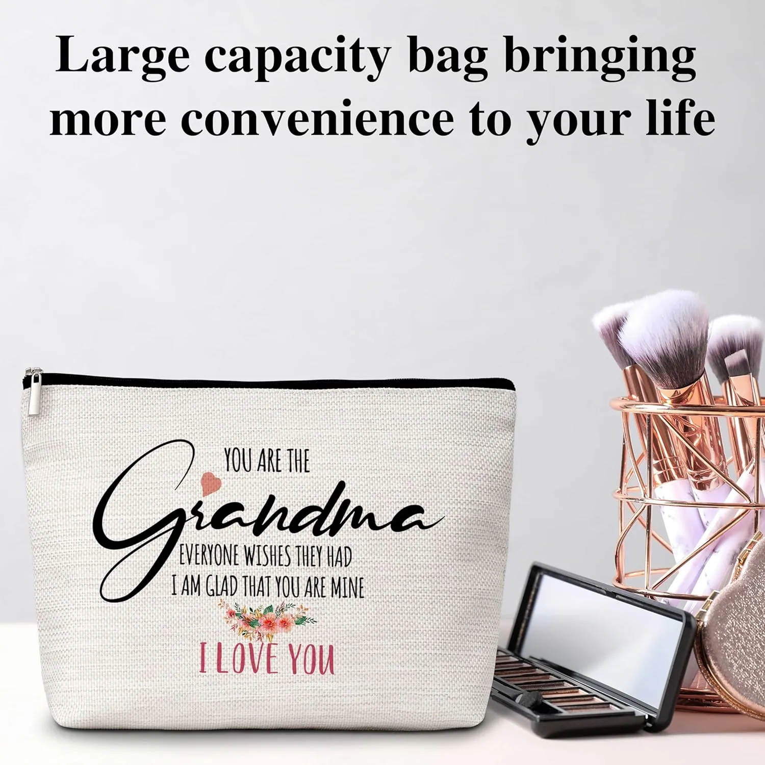 Floral Multicolor Makeup Bag, Waterproof Cosmetic Case Gift for Women (Gift for Older Women), Makeup, Travel