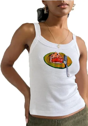 Floral Print Tank Tops Women Y2k Spaghetti Strap Graphic Cami Tank Tops Sleeveless Cute Going Out Crop Tops