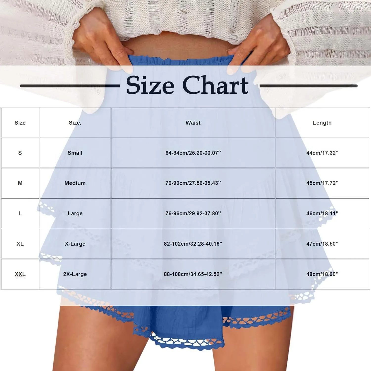 Flowy Shorts for Women Ruffle Boho Tiered Skirt High Waist Athletic Tennis Golf Skorts Summer Crochet Casual Shorts