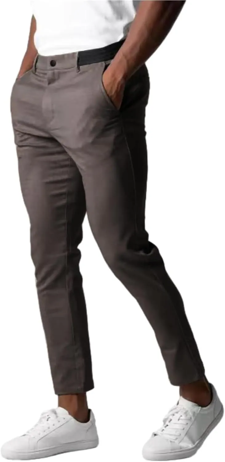 Foueo Active Chinos, Active Chinos Pants Men, Men's Casual Pants Stretch Slim Fit Tapered Trousers Bizgent Pants
