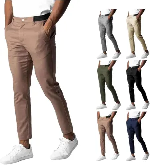 Foueo Active Chinos, Bizgent Stretch Pants, Mens Chinos Slim Fit Stretch Skinny Tapered Dress Pants