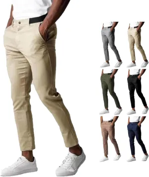 Foueo Active Chinos, Bizgent Stretch Pants, Mens Chinos Slim Fit Stretch Skinny Tapered Dress Pants