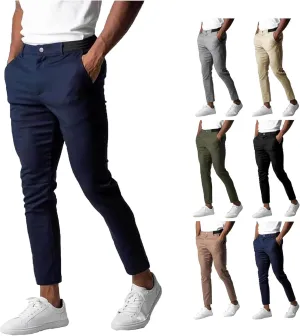 Foueo Active Chinos, Bizgent Stretch Pants, Mens Chinos Slim Fit Stretch Skinny Tapered Dress Pants