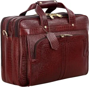 Full Grain Leather 16 Inch Briefcases Laptop Shoulder Bags for Men and Women Business Work Bag Leather Satchel Bag