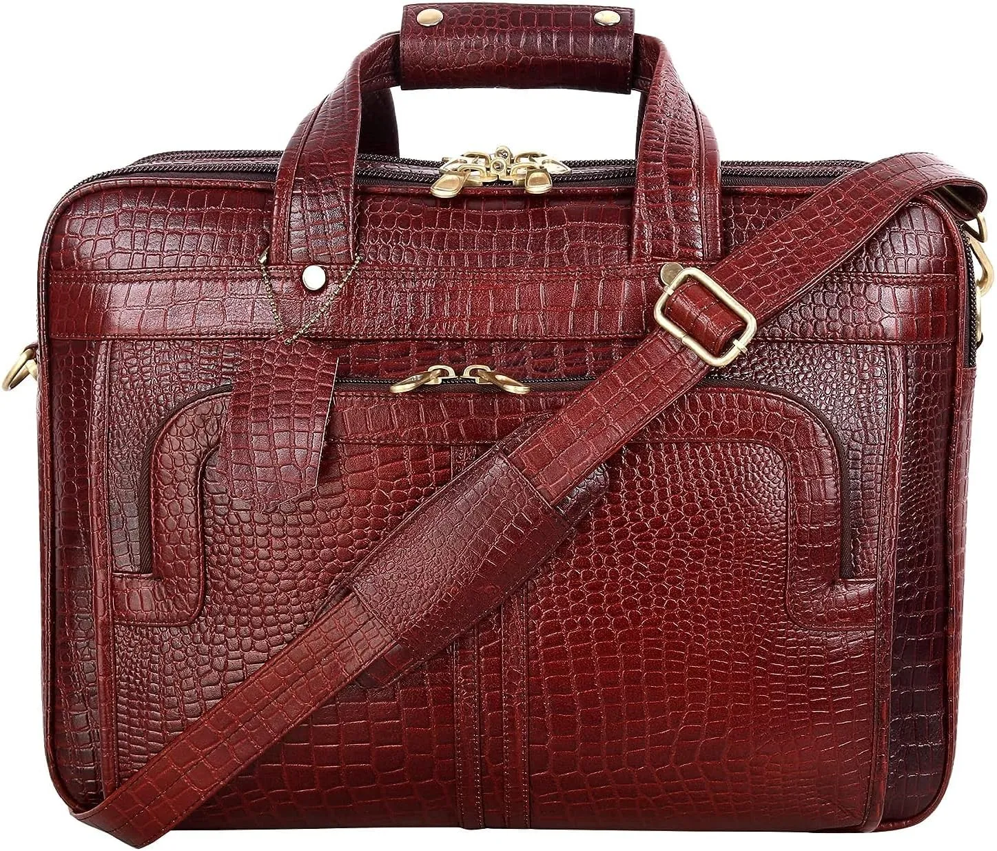 Full Grain Leather 16 Inch Briefcases Laptop Shoulder Bags for Men and Women Business Work Bag Leather Satchel Bag