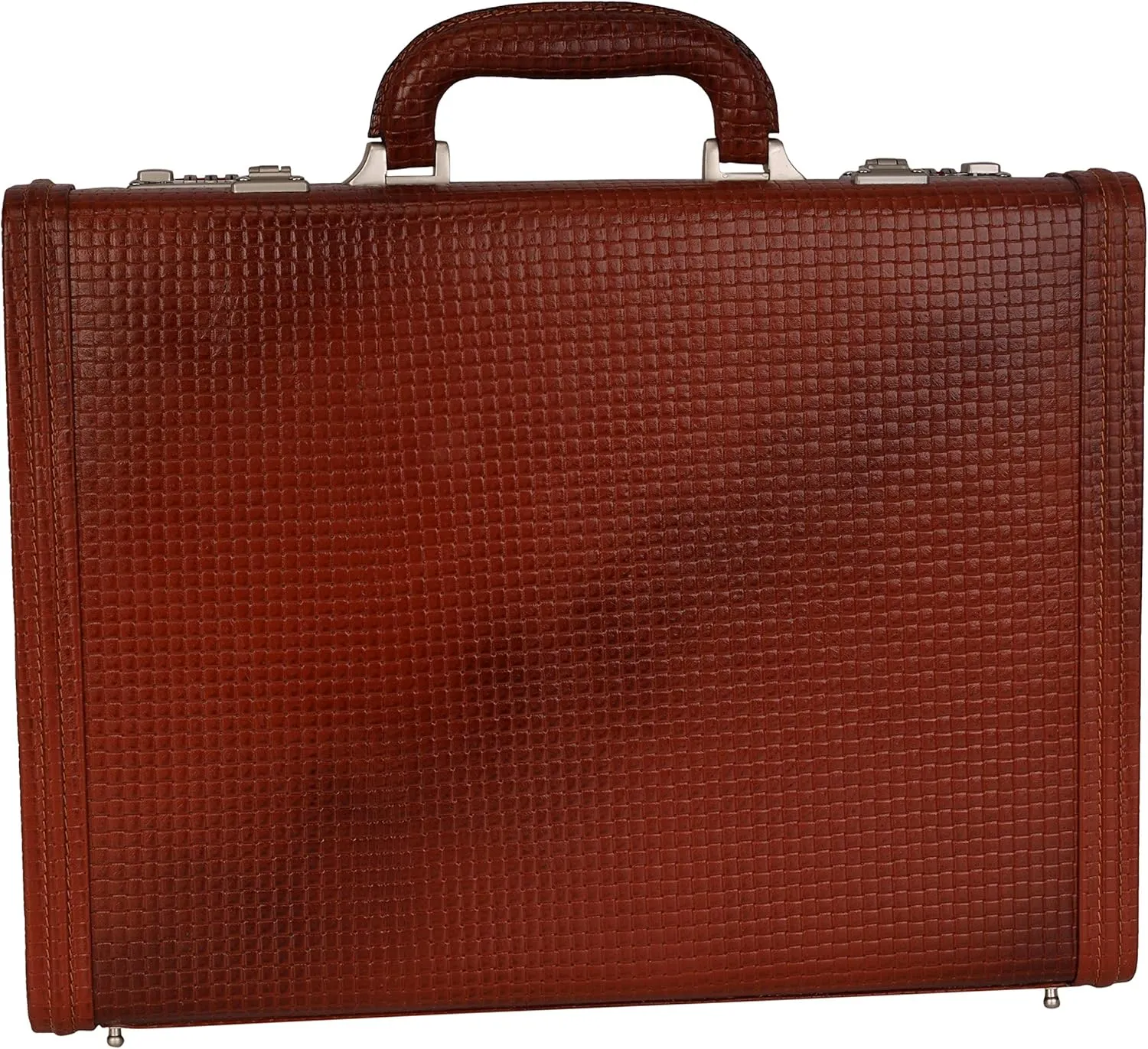 Full Grain Leather Briefcase Attache Case For Unisex Size L17xW3xH12 Inches Briefcase Bag (Croc Tan)