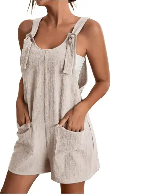 FZYLQY Rompers for Women 2025 Summer Short Jumpsuits Overalls Casual Sleeveless Romper Boho Suspenders Playsuits