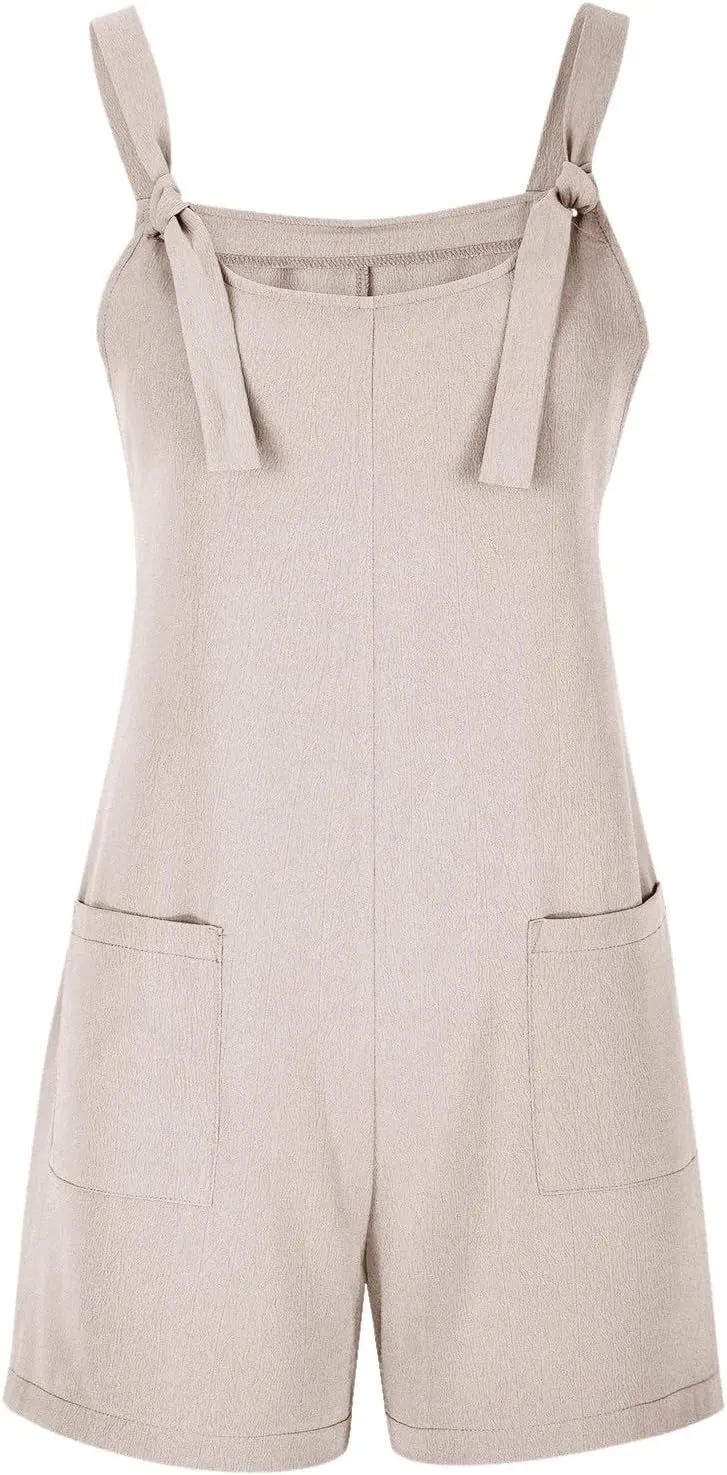 FZYLQY Rompers for Women 2025 Summer Short Jumpsuits Overalls Casual Sleeveless Romper Boho Suspenders Playsuits