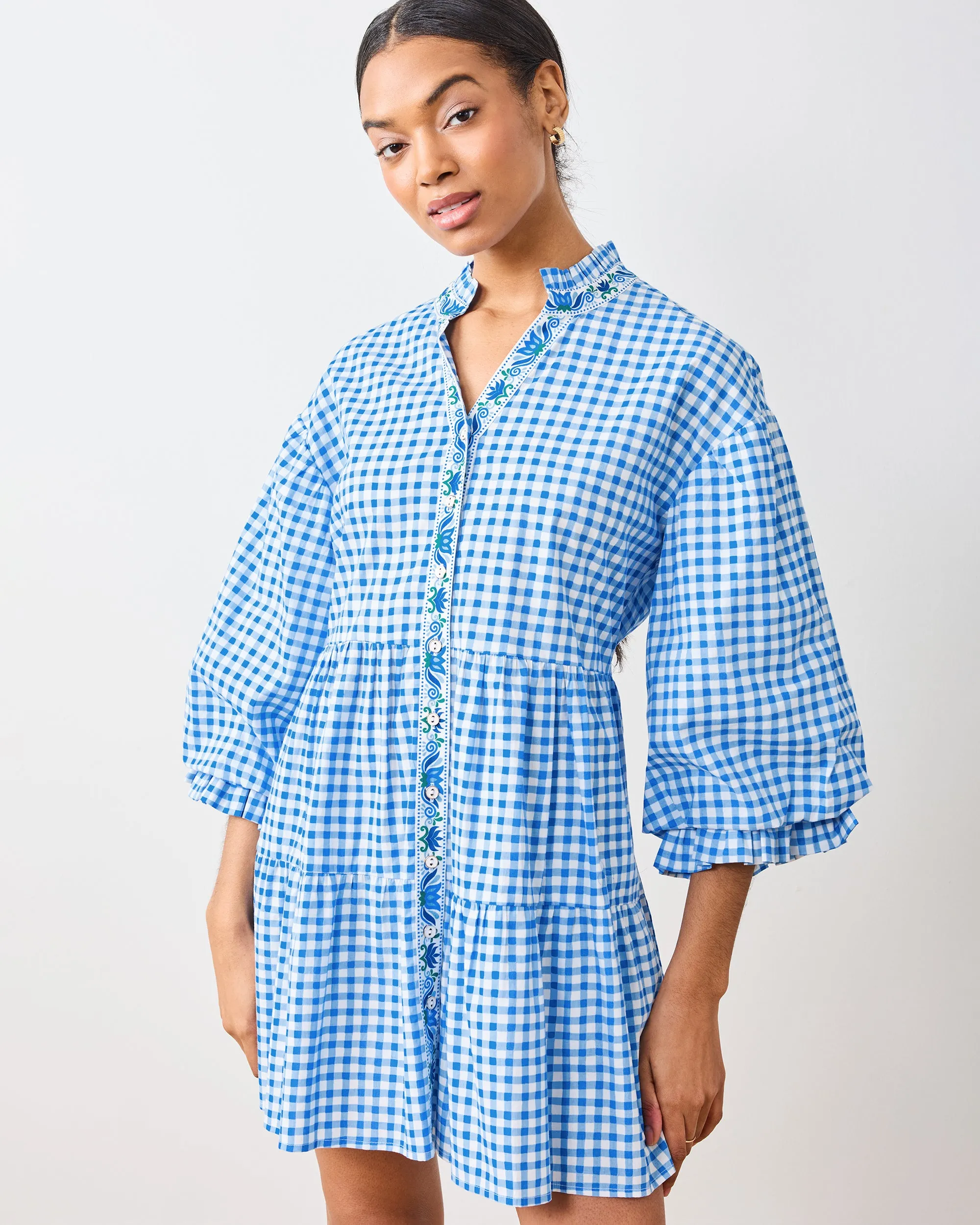 Garden Gingham - Rosalita Dress - Soft Blue