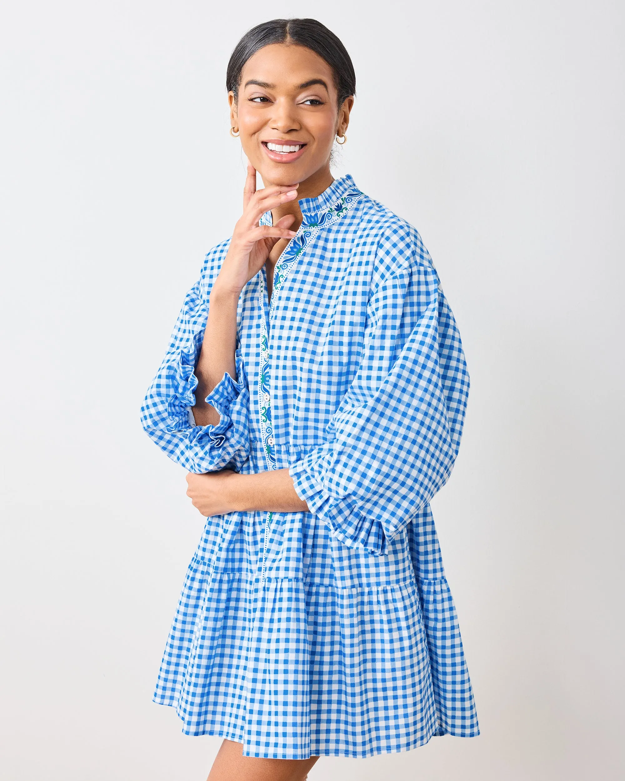 Garden Gingham - Rosalita Dress - Soft Blue