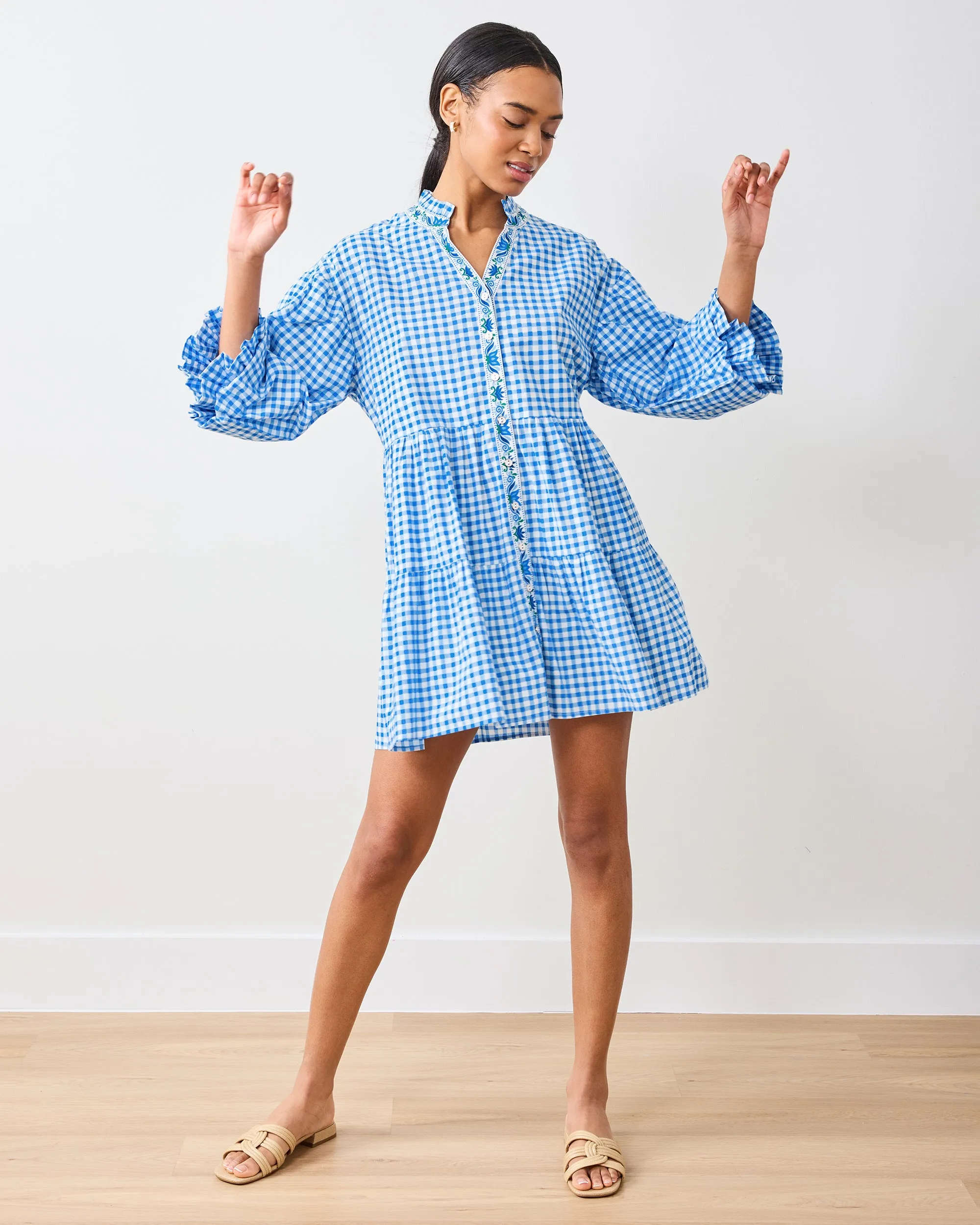 Garden Gingham - Rosalita Dress - Soft Blue