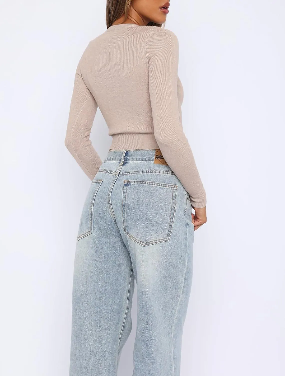 Giraropa Women's 2024 Cropped Cardigan Long Sleeve Button Down Lightweight Shrug Ribbed Knit Sweater Tops