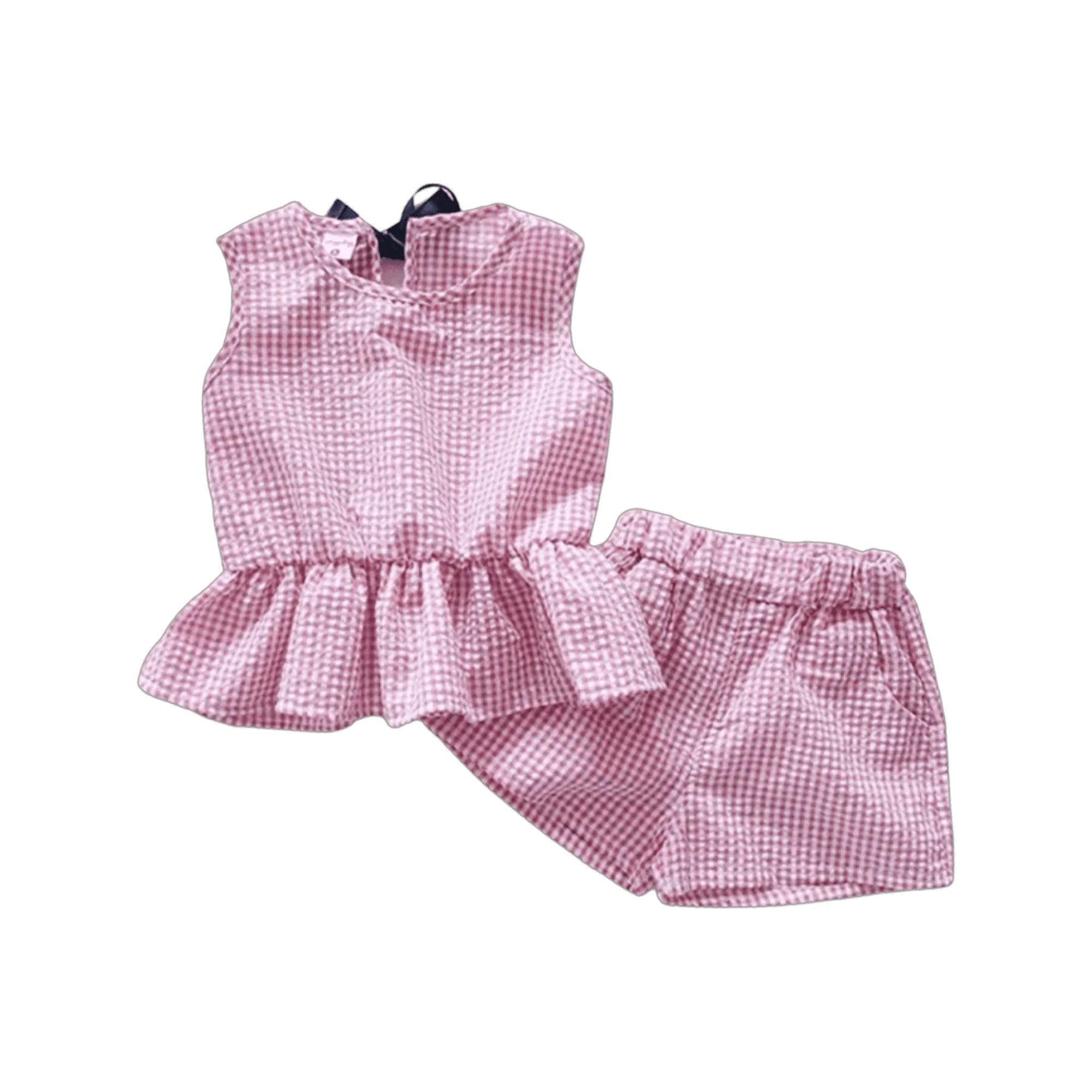 Girls Gingham Set - Pink