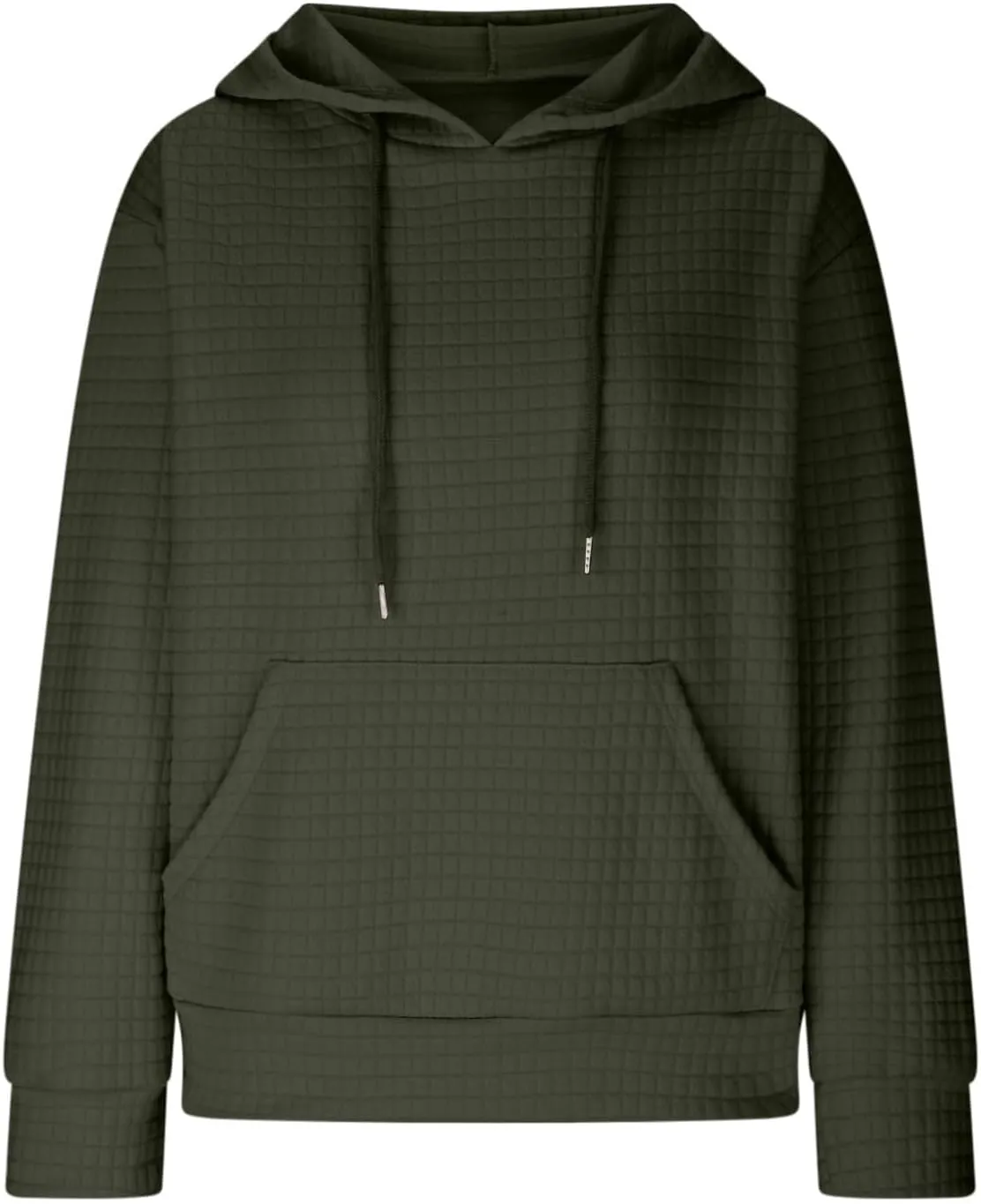 GOFULY Womens Hoodies Pullover Fall Waffle Knit Sweatshirt Winter Long Sleeve Shirts Solid Drawstring Hoodies With Pocket
