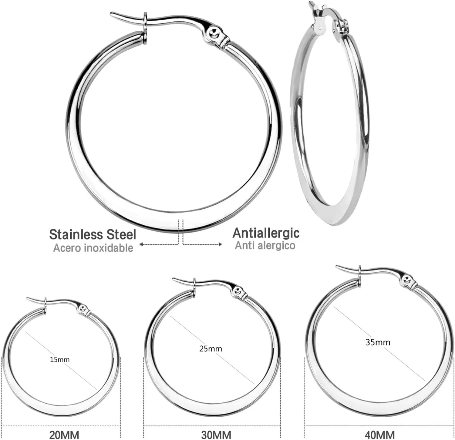 Gold Plated Hoop Earrings for Women,925 Sterling Silver Post Dangle Earrings for Mom Wife Jewelry Gifts for Valentine's Day