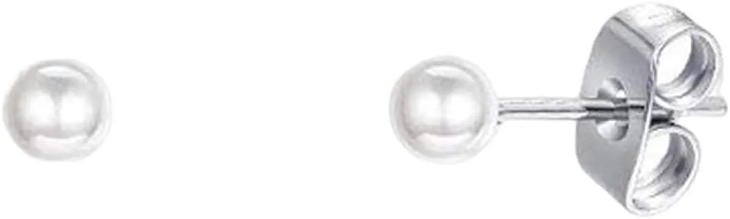 Gold Plated Pearl Stud Earrings for Women,Sterling Sliver Pearl Tiny Stud Trendy Jewelry Gifts for Birthday Xmas Mothers Day