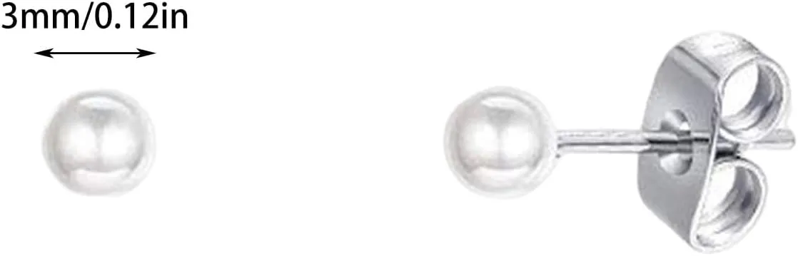 Gold Plated Pearl Stud Earrings for Women,Sterling Sliver Pearl Tiny Stud Trendy Jewelry Gifts for Birthday Xmas Mothers Day