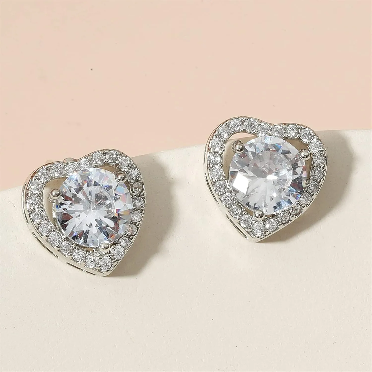Gold Plated Stud Earrings for Women,925 Sterling Sliver Cubic Zirconia Studs Fashion Jewelry Gifts for Mother Wife Girlfriend