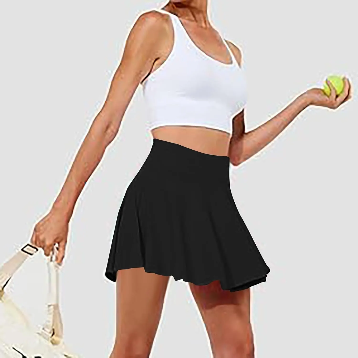Golf Skirts for Women Tennis Skorts Crossover High Waisted Lightweight Athletic Shorts Flowy Running Workout Shorts